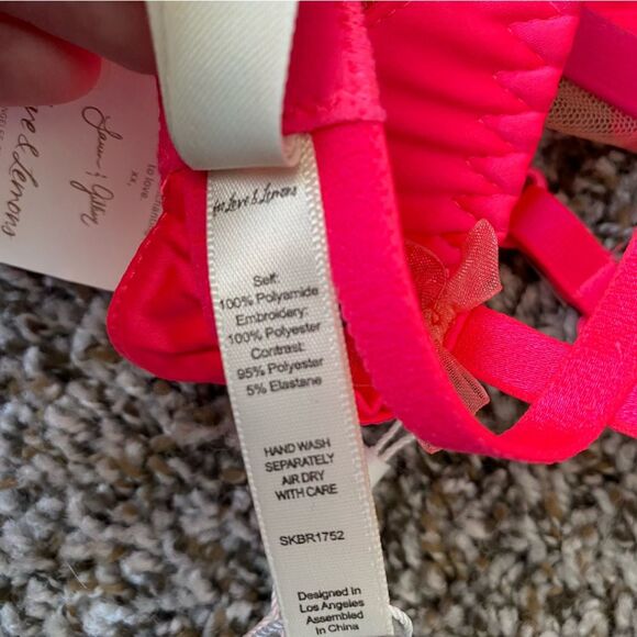 FOR LOVE & LEMONS Graphic Hearts Sheer Bra Size small NWT - Picture 7 of 8